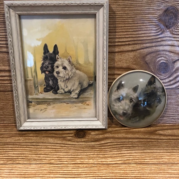 Vintage Accents Vintage Scottie Dog Decor 5x7 Print And Round Wall Hanging Poshmark